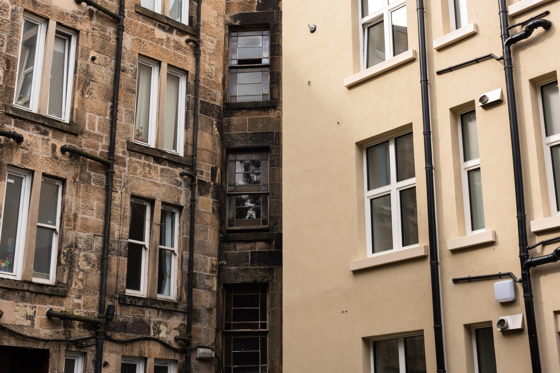 Niddie Road, Glasgow retrofit project to traditional sandstone tenements by John Gilbert Architects