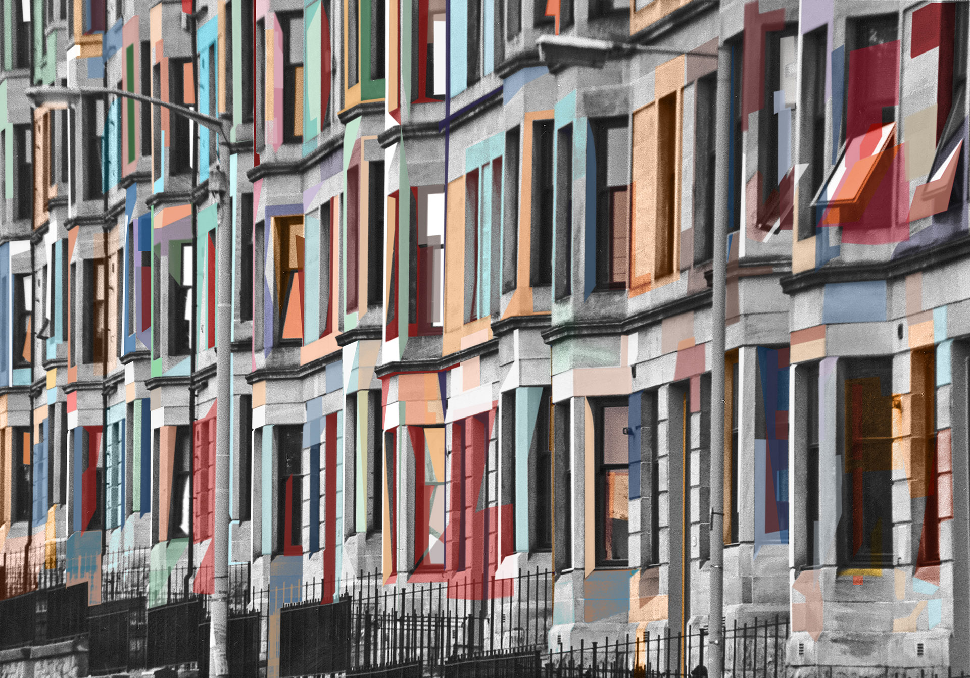 Murano st, tenements, artwork print, 2013